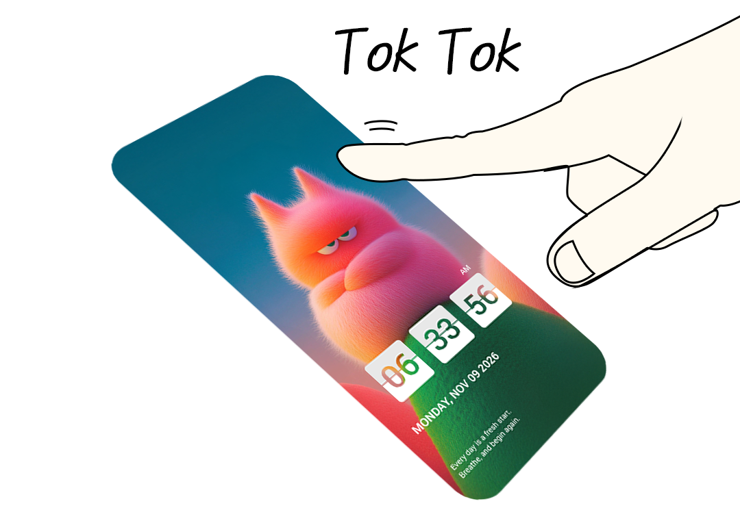 Double-tapping the Good Lock screen with a finger to open an app chosen in advance